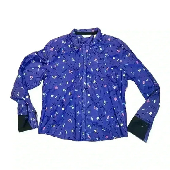 Aura Wrangler Women's 2XL Floral Button-Up Shirt Multicolor Long Sleeve western - Picture 5 of 8